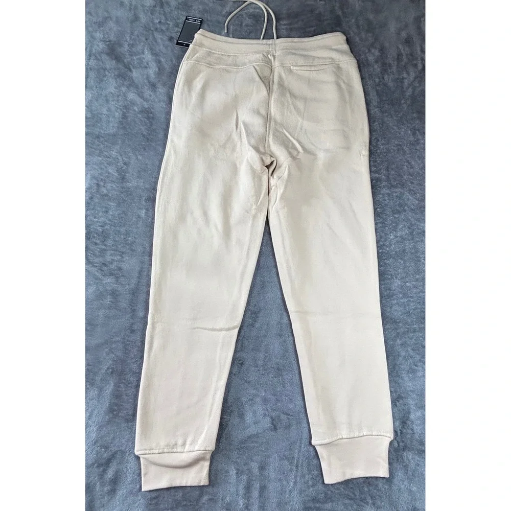 Net Label Mens Fleece Joggers Beige Tan Drawstring Sweatpants Size M NEW